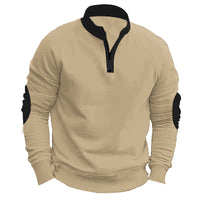 Stand Collar Pullover Half Zip Long Sleeve Coat
