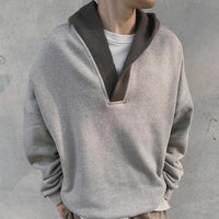 Hooded Sweater Men's Patchwork Coat