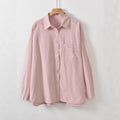 Pure Cotton Long-sleeve Shirt Womens Loose-fitting Casual All-match Style