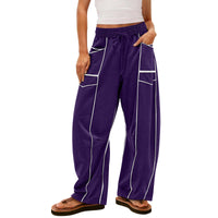 Women With Drawstring Waist Casual Pants