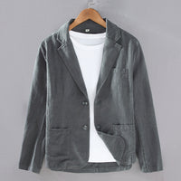 Japanese Flat Collar Casual Ramie Small Suit Men's Versatile