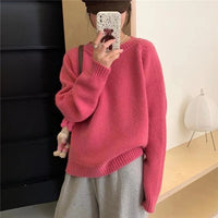 Candy Color Pullover Slimming Sweater Bottoming
