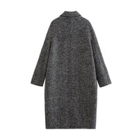 Medium Length Serrated Twill Overcoat Women's Clothes