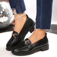 Plus Size British Style Leather Shoes Women