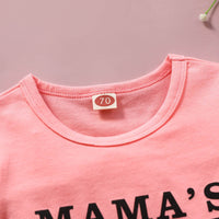 Baby Girl Alphabet Print Short-sleeved Trousers Suit