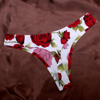 T-back Women's Ice Silk One-piece Seamless Printed Leopard Print T-shaped Panties T-back Briefs