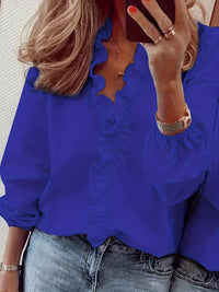 Ruffled Fashion Casual Women's Blouse
