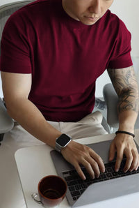 Casual Workwear T-shirt With A Small High Collar