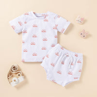 Children's Suit Summer New Sun Print Short-sleeved Shorts Two-piece Set