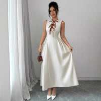 New Womens Split Contrasting Color Strap Dress