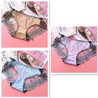 Low-rise Embroidered Lace Panties And Mesh Briefs