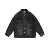 American Retro Hong Kong Style Denim Men's Baggy Casual Jacket