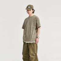 INF Men's Street Retro Washed Embroidered T-shirt