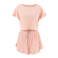 Women's Cool-Feel Short-Sleeve Shorts Loungewear