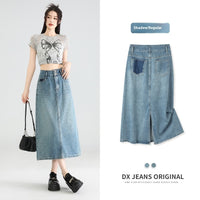 Thin Loose Distressed High Waist Slit Midi Dress