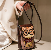 Versatile Western-style Phone Bag With A Bold Color-block Cartoon Design