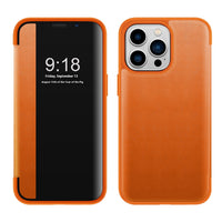 Plain Leather Business Flip Phone Case With Anti Drop Function