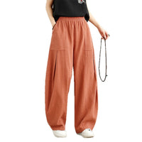High-waisted Elastic Bloomers Retro Casual Style