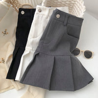 Fashion High-waisted A-line Pleated Skirt Women