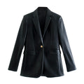 Temperament Pocket Decorated With A Button Coat
