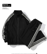 Trendy Straight Striped Sports Suit For Men