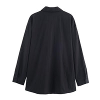 Temperament Women's Trip-strap Poplin Shirt