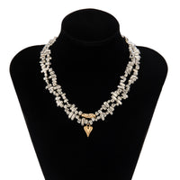 Euro-American Light Luxury Irregular CCB Beaded Clavicle Chain Geometric Bent Tube Necklace For Women