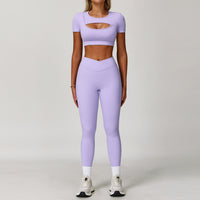 Dare To Show Off This Cross-border Color-block Yoga Set With A Beautiful Back