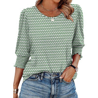 Women's Loose Casual Print Round Neck Top