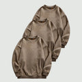 Men's Solid Drop Shoulder Suede Sweatshirt Casual Regular