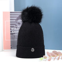 All-match Biker Plus Velvet Warm And Windproof Knitted Woolen Hat