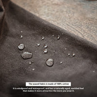 Retro Lapels Waterproof Oil Wax Trench Coat Brown Mid-length British Style Coat For Men Autumn
