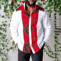 Long Sleeve Shirt Simple Printed Men's Casual Printed Shirt