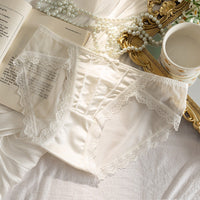 Hollow Out Lace Low Waist Underwear Female Cotton Antibacterial
