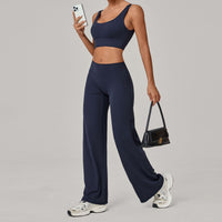 Racerback Bra And Straight-leg Pants Yoga Set Quick-drying Workout Outfit
