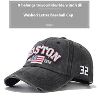 Washed Letter Baseball Cap Vintage Distressed