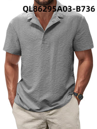 Printed Men's Loose Trendy Short Sleeve Lapel Shirt