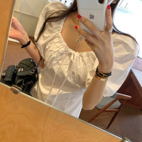Women's Casual Defined-Waist Square-Neck Lace-Up Dress