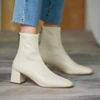 Large And Small Size Slim Rectangular Head Thick High Heel Commuter All-match Elastic