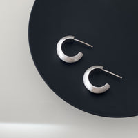 Niche Design High-end Geometric C-shaped Frosted Brushed Earrings