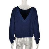 Women's Pullover Knitting Sexy Backless Dinified Sweater
