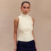 Texture Slim Fit Slimming Sleeveless Sweater Vest