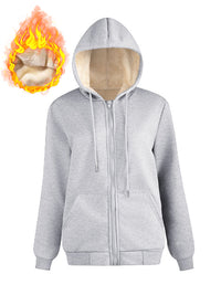 Warm Fleece Hooded Sports Sweatshirt With Pockets