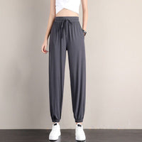 Ice Silk Wide-leg Pants Womens Summer Thin Draping, Loose-fit Style