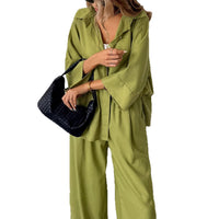 Womens Plus-Size Loose Top And Pants Two-Piece Set