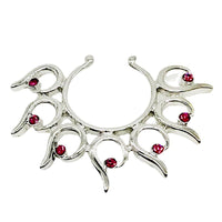 Stainless Steel Flower-shaped Fake Nipple Ring Peacock Screen Ornament