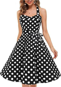 Womens Neck-Hanging Tube Top Sleeveless Printed Retro Maxi Dress
