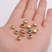 65mm Gold Titanium Steel 12 Birthstone Pendant Ornaments Accessories