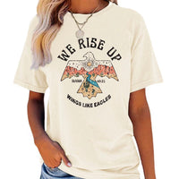 WE RISE UP Letter Print T-shirt Women's Short Sleeve
