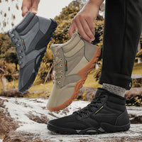 New Men's Winter Waterproof Non-slip Warm Snow Boots Fleece-lined
